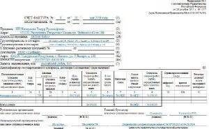 Счет фактуры с НДС для отчета в Москве